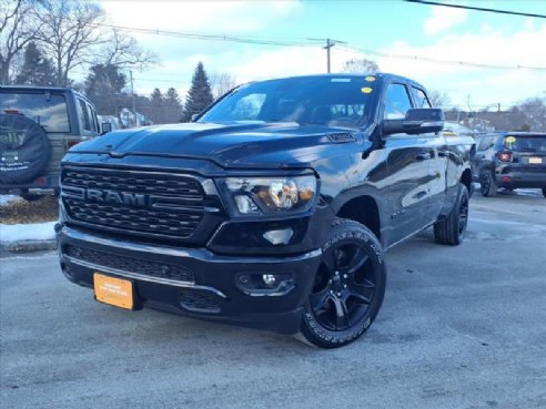 2022 Ram 1500 Big Horn 4x4 Quad Cab 64 Box Diamond Black Crystal Pearlcoat, Lynnfield, MA